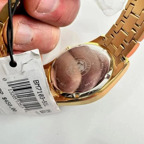 NEW Citizen Corso Eco-Drive Wrist Watch Gold Stainless Steel Blue Dial Mens - Picture 6 of 7